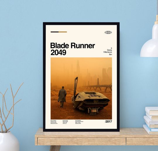 Blade Runner 2049 Poster, Denis Villeneuve, Retro Movie Poster, Minimalist Art, Vintage Poster, Midcentury Art, Movie Poster, Wall Decor