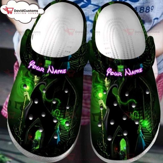 Aurora Maleficent Disney 85 Personalized  Clogs Classic  ,Custom Clogs, Design Your Own Clogs