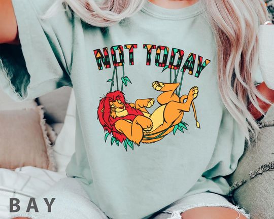 Retro Simba Not Today Comfort Colors Shirt, The Lion King T-shirt, Magic Kingdom, 2024 Family Vacation, World Tee