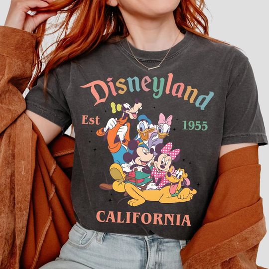 Discover Let's Go To Disneyland Est 1955 California Comfort Colors Shirt, Happiest Place On Earth Shirt, Mickey And Friends, Disney Family Vacation