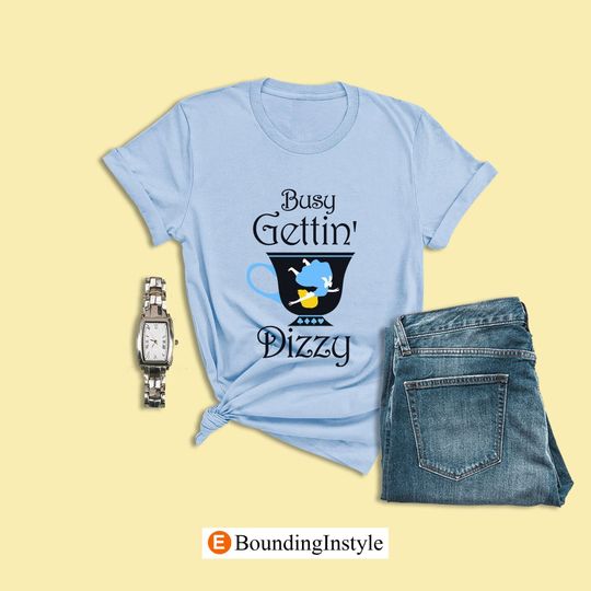 Alice in Wonderland Shirt, Busy Gettin' Dizzy Shirt, Mad Tea Party Disney Shirt, Disney Clothing, Summer Casual Cotton Couple Matching Shirt, Short Sleeve Shirt for Men, Women and Kids