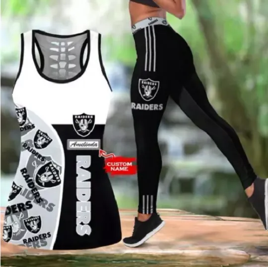 Personalized name – football Las Vegas Raiders Hollow Tanktop or Legging, Workout Clothes, Gift For Women