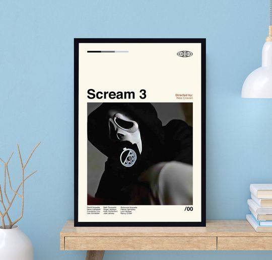 Scream 3 Poster, Wes Craven, Scream 3 Print, Retro Poster, Minimalist Art, Vintage Poster, Movie Poster, Modern Poster, Wall Decor