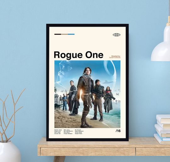 Rogue One Poster, Rogue One Print, Gareth Edwards, Movie Poster, Vintage Poster, Modern Art, Midcentury Poster, Film Poster, Wall Decor