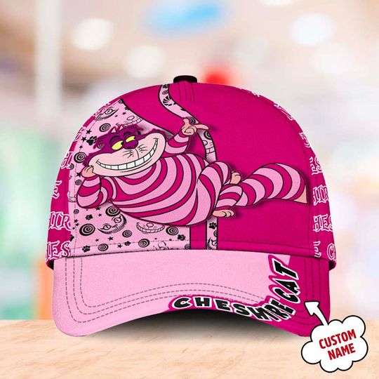 Pink Purple Stripes Talking Cat Classic Cap, Animated Movie Character Baseball Cap, Summer Cartoon Hat