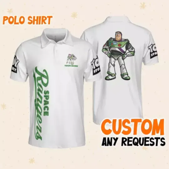 Personalized Never Too Old For Buzz Lightyear Father's Day Birthday Polo Shirt, Disney 3D Polo Shirt, Cartoon Shirt