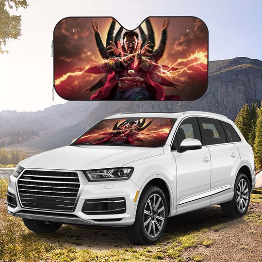 Doctor Strange Car Windshield Sun Shade, Movie Car Sun Shade, Funny Decoration, Car Accessories Gifts, Gifts for Family and Friends