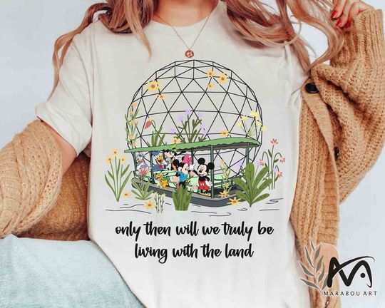 Retro Disney Epcot Center Living With The Land T-shirt, Disney Mickey & Friends Theme Park Tee , Disneyland Magic Kingdom Family Trip