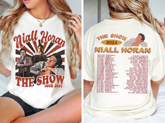 Maglietta Tour Niall Horan 2024, Maglietta grafica Niall Horan, Niall Horan The Show Live On Concert 2024, Niall Horan Merch