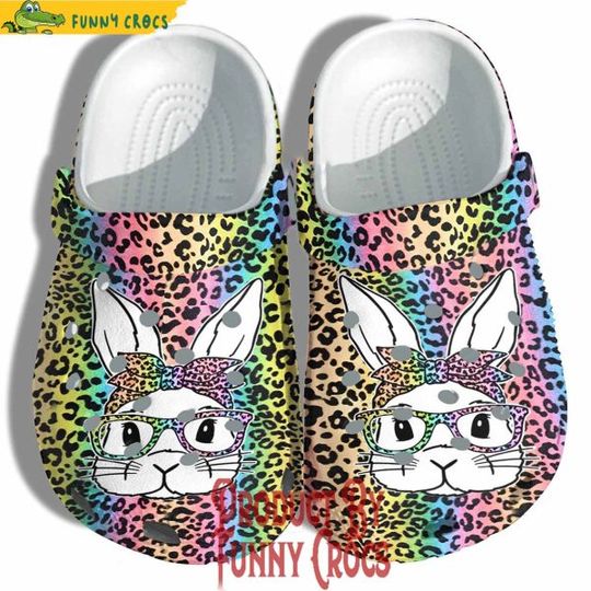 Bunny Easter Day Leopard Colorful Happy Easter Clog Shoes, Scooby Doo Clogs Shoes For Men Women