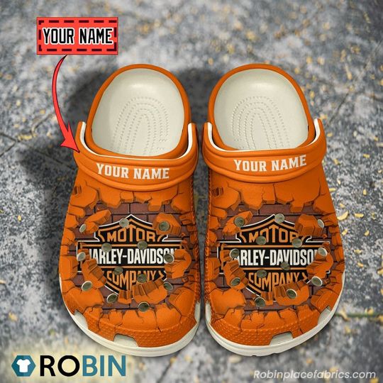 Custom Name Motorcycle Clogs Shoe, HLD Crocband Clog For Men And Women, HLD Clogs Sandals