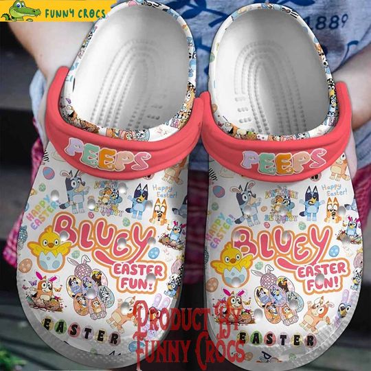 Custom BlueyDad Happy Easter Clogs Shoes, Cartoon Movies Clogs Shoes For Men Women, Cartoon Clogs Shoes