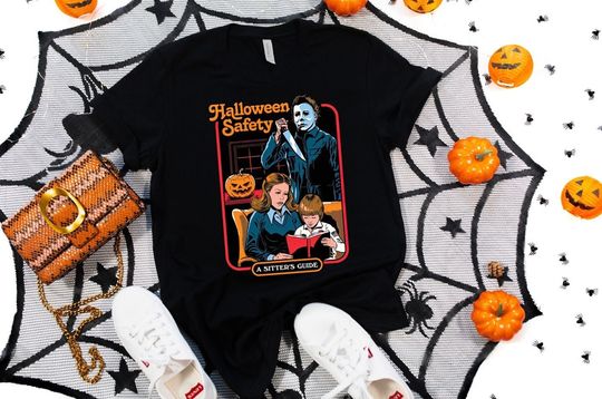 Halloween Safety Shirt, Horror Movie Shirt, Movie Night Tee, A Sitters Guide Shirt, Michael Myers Shirt, Serial Killer Shirt, Halloween Tee