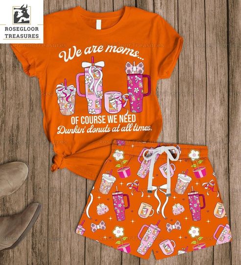 Dunkin Donuts T-Shirt Short Set, Dunkin Donuts Drink Unisex Pajama Set, Dunkin Donuts Short For Women, Dunkin Donuts At All Time Shirt Short