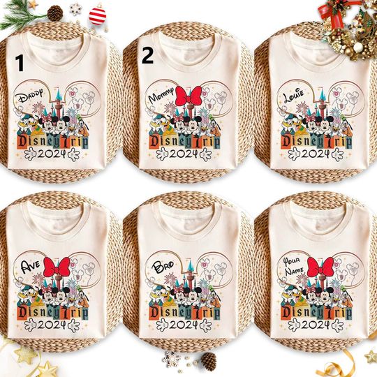 Personalized Mouse Family Vacation 2024 Shirt, Custom Mouse Trip 2024 Matching Shirt, Funny Mouse Ears Castle Birthday Group Tee