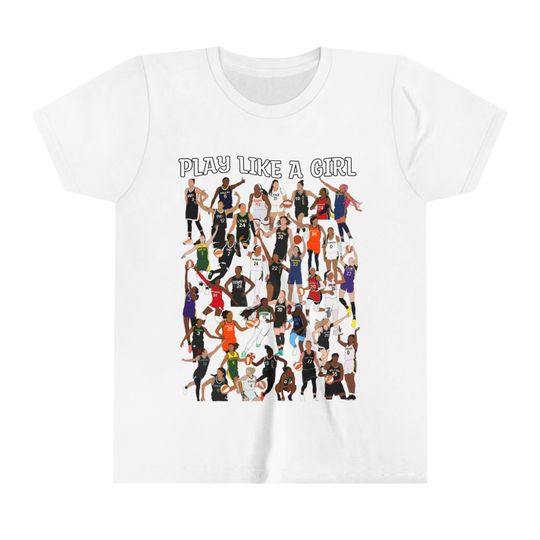 Play Like A Girl, WNBA Youth Short Sleeve Tee Vintage Classic Graphic Tee Unisex Sweatshirt Gift Unisex Shirt Basketball Lover Gift