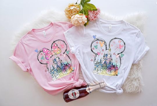 Magical Castle Watercolor,  Castle Shirt, Vacation Shirt, Holiday  Trip Shirt, princess castle Family Shirt,  Happiest Place On Earth