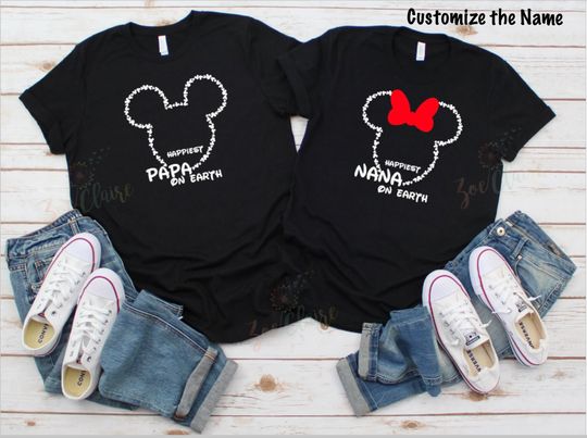 Custom Matching DisneyWorld Shirts, Minnie Happiest Place on Earth T Shirt, DisneyWorld T-Shirt, Mickey Vacation, Matching Tee, Mimi