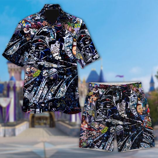 All Characters Hawaii Beach Shirt, Universe Movie Button Up Shirt, Galaxy Hawaiian Set, Funny Shirt Gift, Characters 3D All Over Print Shirt