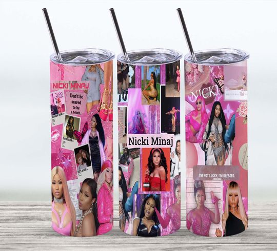 Nicki Minaj Tumbler 20oz Tumbler with Lid and Straw, Gifts for Him, Gifts for Her