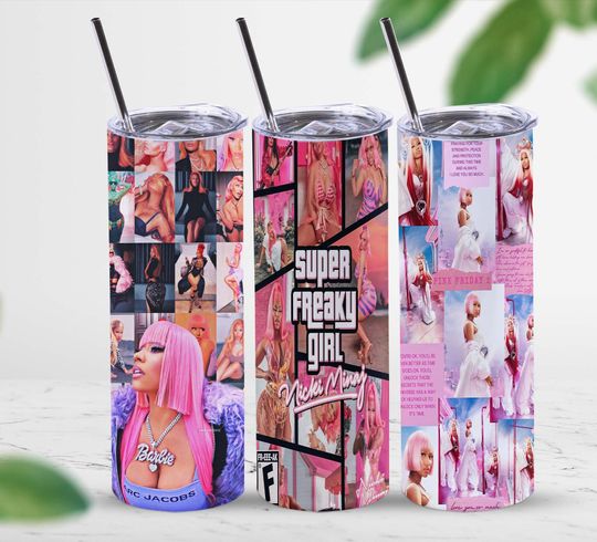 Nicki Minaj Tumbler 20oz Tumbler with Lid and Straw, Gifts for Him, Gifts for Her