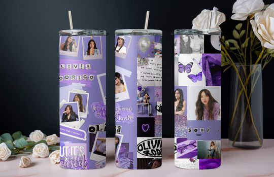 Olivia Rodrigo Tumbler with Lid and Straw, Gifts for Fan