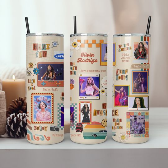 Olivia Rodrigo 20oz Tumbler with Lid and Straw, Gifts for Him, Gifts for Her, Olivia Merch
