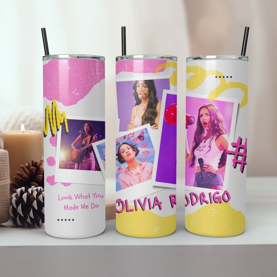 Olivia Rodrigo 20oz Tumbler with Lid and Straw, Gifts for Him, Gifts for Her