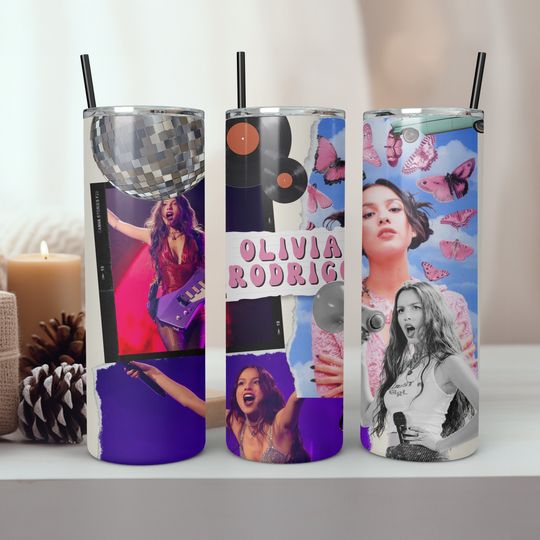 Olivia Rodrigo 20oz Tumbler with Lid and Straw, Gifts for Him, Gifts for Her