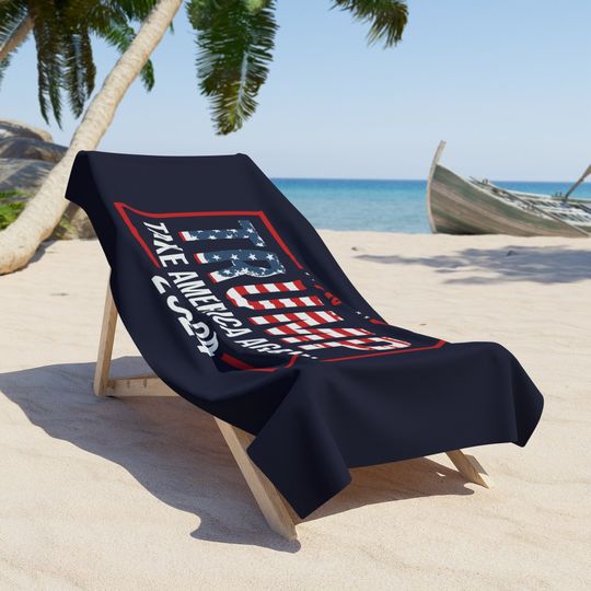Patriotic Trump 2024 USA Flag Take America Again Beach Towel, Patriotic Bath Towel Conservative Republican Gift Mom Dad Day Beach Souvenir