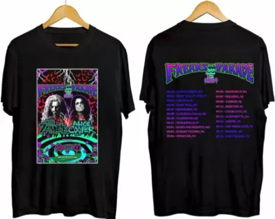 Rob Zombie and Alice Cooper 2024 Concert Tour T-Shirt, Concert 2024 TShirt, Music 2024 Tour Shirt, Gift For Fan