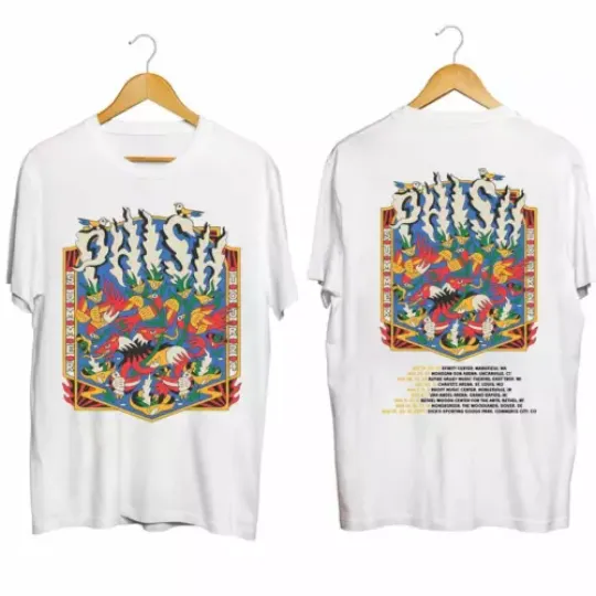 Vintage Phish Summer 2024 Tour White T-Shirt, Concert 2024 TShirt, Music 2024 Tour Shirt, Gift For Fan