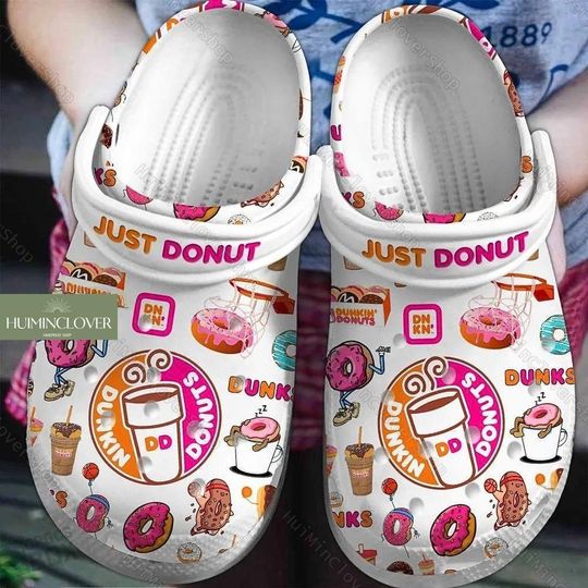 Dunkin Donuts Shoes, Dunkin Donuts Summer Shoes, Just Donut Sandals, Dunkin Donuts Summer Sandals, Dunkin Donuts Lovers Gift