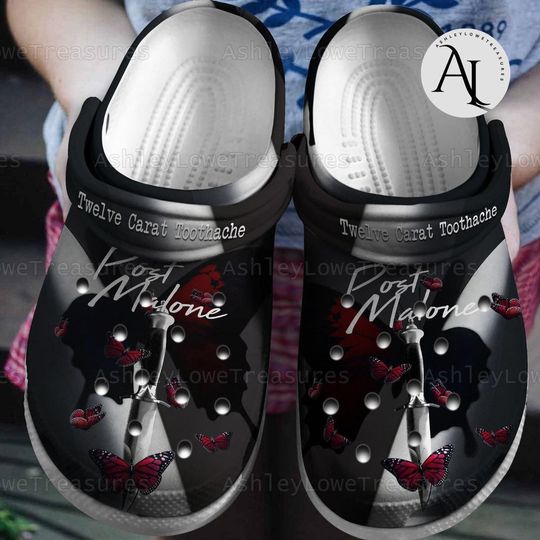 Post Malone Comfortable Summer Clogs, Trending Street Styles, Adult Shoes, Post Malone Casual Shoes, Gift For Fan