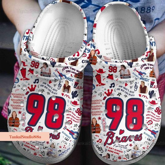 Wallen 98 Braves Clogs, Wallen Western Comfortable Summer Clogs, Trending Street Styles, Wallen Country Music Shoes