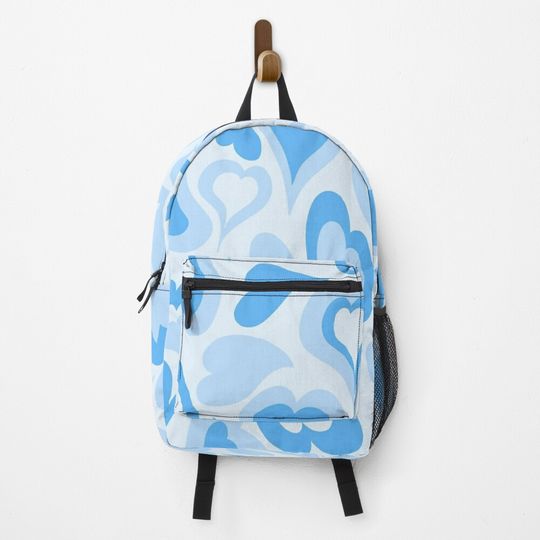 Preppy School Supplies, Preppy, Blue, Preppy Blue, Hearts, Aesthetic, Preppy Aesthetic Sleeveless  Backpack