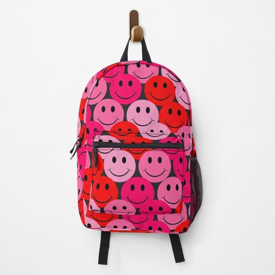 Discover Preppy Room Decor - Smiley Face Repeat Pattern Backpack, Kids Backpack, Travel Bag, Gift For School, Back To School