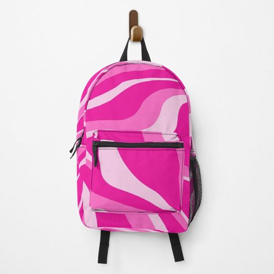 Preppy School Supplies, Preppy, Pink, Aesthetic, Retro, Swirl, Preppy Aesthetic Backpack