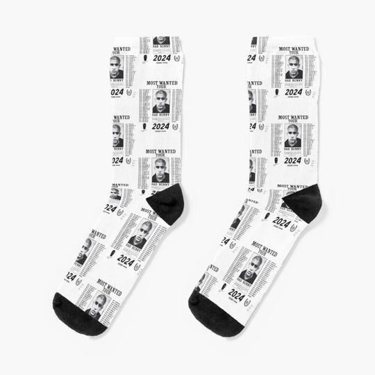 Bad Bunny Most Wanted Tour Socks, Cute & Cozy Gift for Unisex, Trending Fashion Gifts