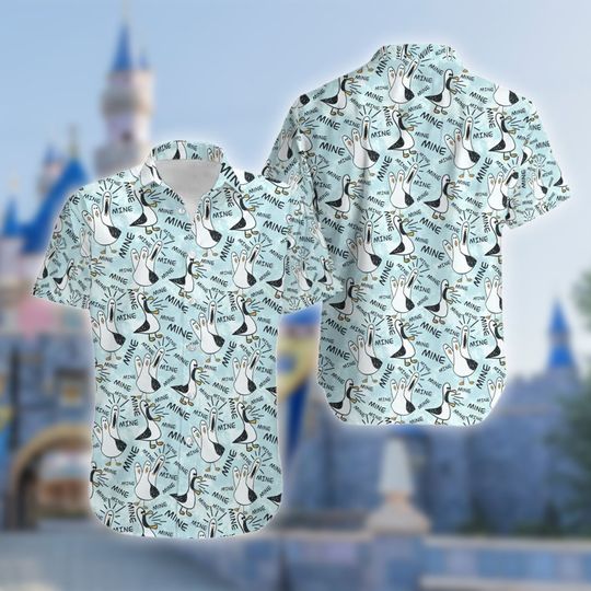 Finding Nemo Mine Mine Mine Seagulls Hawaii Shirt, Funny Seagulls Hawaiian Shirt, Sea Bird Summer Vacation Shirt, Nemo Beach Trip Party Gift