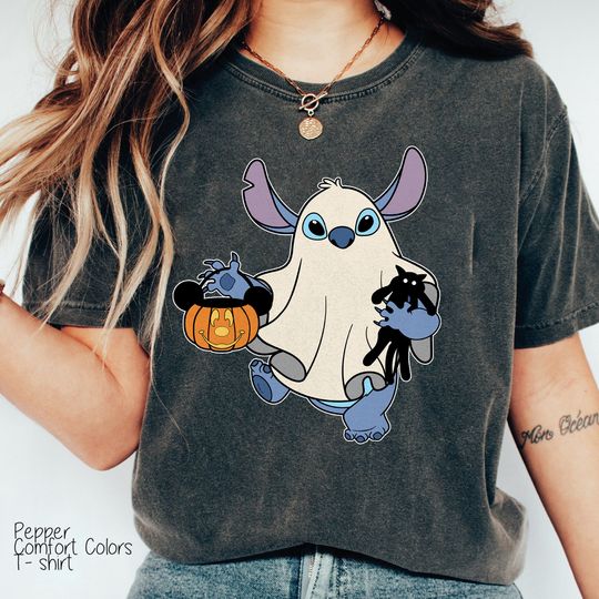 Disney Stitch Ghost Halloween Shirt, Disney Horror Halloween Shirt, Spooky Season Shirt, Disneyland Horror Shirt, Trick or Treat Shirt
