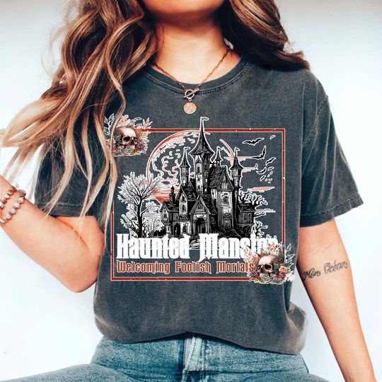 Vintage The Haunted Mansion Castle Shirt, Stretching Room, Haunted Mansion House Shirt, Disneyland Halloween Shirt, Vintage Halloween Shirt