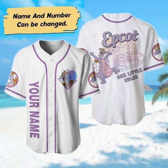 Personalized Figment Baseball Jersey, Custom Figment Epcot Basketball Jersey, Figment Pink Dragon Baseball Shirt, Magic Kingdom Shirt