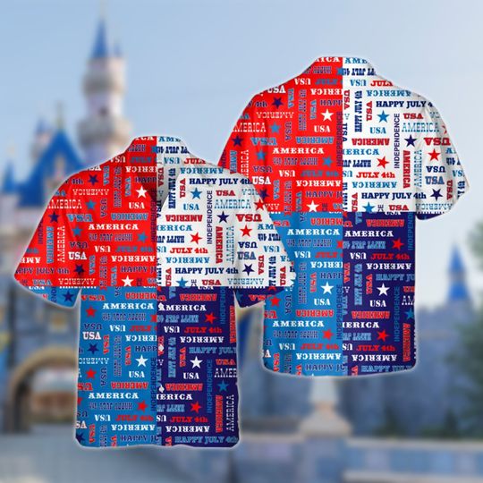 American Flag Hawaii Shirt, Independence Day Shirt, Patriotic Memorial Day Gift, Summer Beach Shirt