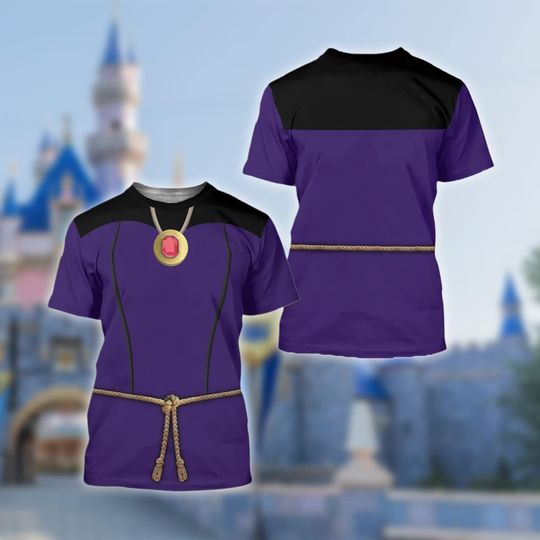 Evil Queen Cosplay Costume Tee, Sleeping Beauty Villain Character All Over Print Shirt, Halloween 3D T-Shirt