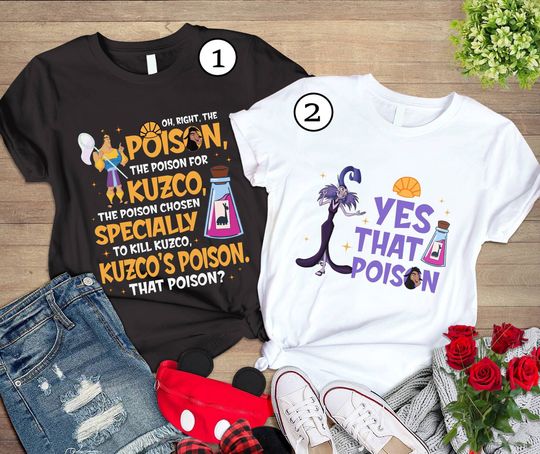 The Emperor's New Groove Shirt | Oh Right The Poison Shirt | Krock Shirt | Yzma Shirt | Yzma And Krock Shirt | Family Trip