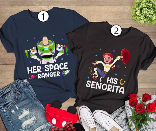 Toy Story Couple Shirt | Her Space Ranger His Senorita Shirt | Buzz Lightyear Jessie Shirt | Buzz Lightyear Couple Shirt