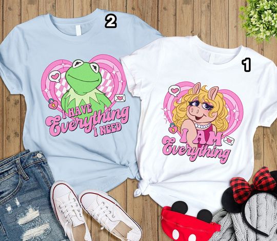 Retro The Muppets Show K the frog and Miss Piggy T-shirt | Disneyland Couples Valentine's Day Matching Tee | Disneyland Vacation Trip