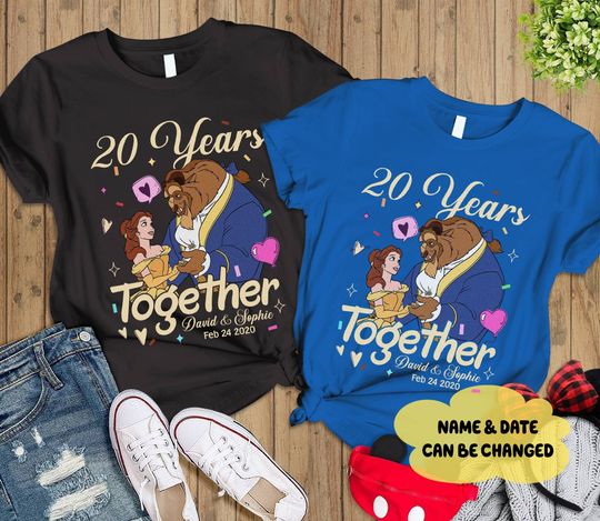 Beauty And the Beast 20 Years Together Shirt | Belle Princess Anniversary Valentine Shirt | Disneyland Couple Shirt | Valentine Gift