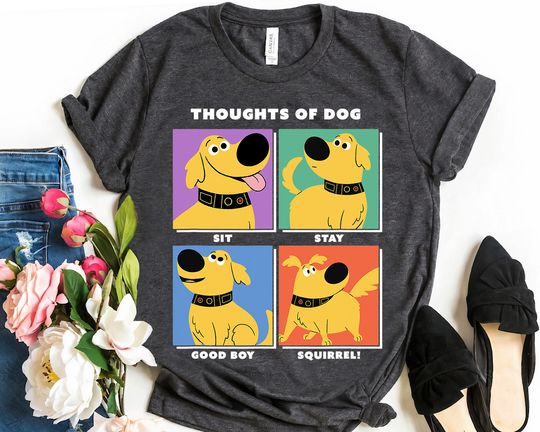 Disney Up Dug Thoughts Of Dog Expressions Box Up Cotton Shirt, Family Birthday Gift for Adult, Kid, Toddler